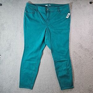 NWT Old Navy Jeans Women Size 24W Rockstar Super‎ Skinny High Rise Stretch Green
